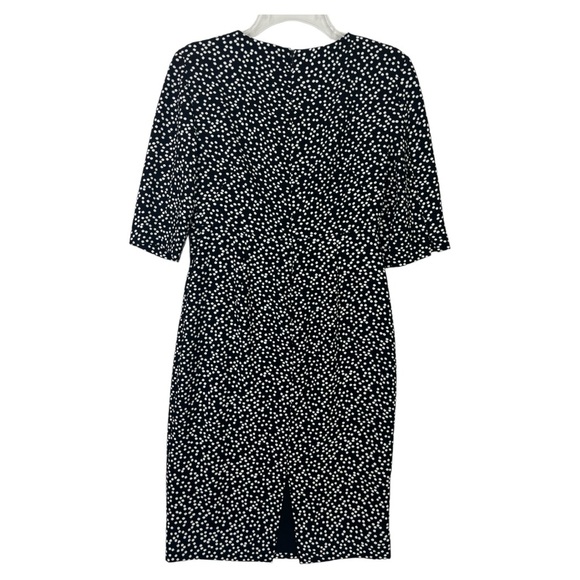 L.K. BENNETT WOMEN’S YOLANDA PRINT MONOCHROME TAILORED DRESS BLACK WHITE SZ 4 - Picture 3 of 9
